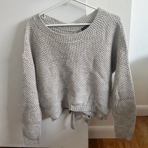 Express knit sweater with adorable tie back